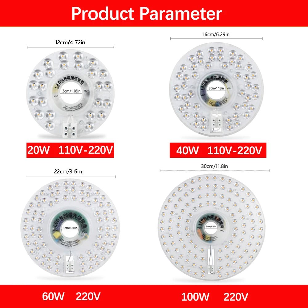 Módulo de substituição para luz de teto LED redonda