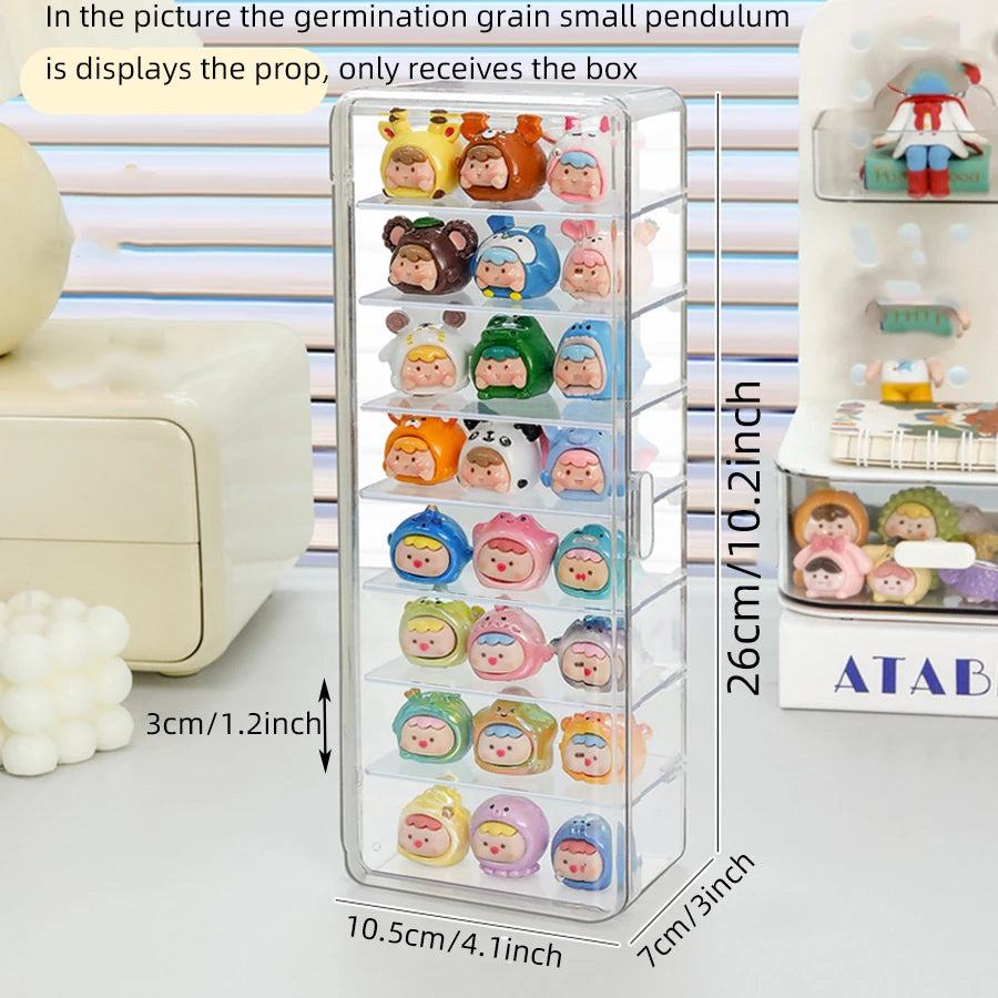 8-Tier Miniature Display Case with Clear Cover