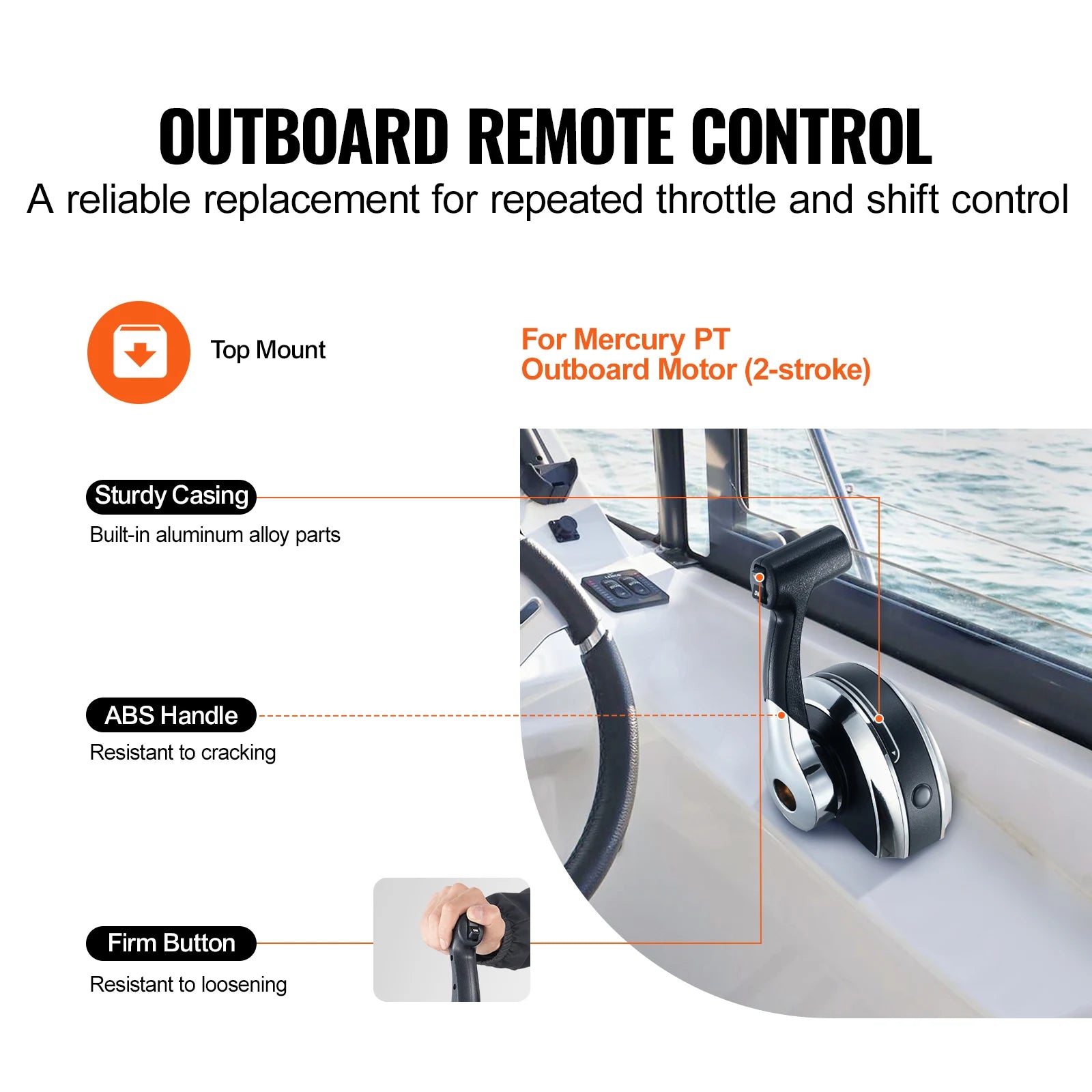 Boat Throttle Control Box for Mercury PT 2-Stroke with Trim Switch