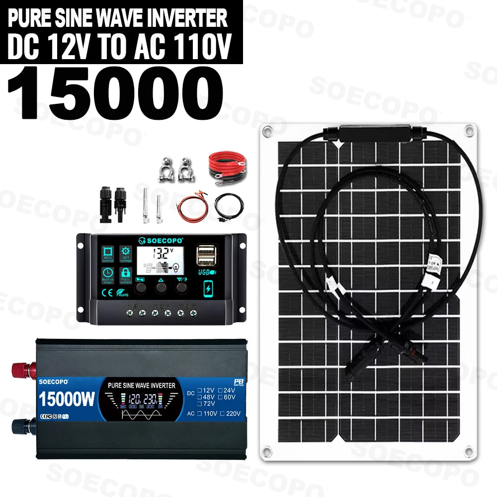 Complete Solar Kit with 800W Pure Sine Inverter & 20W Panel