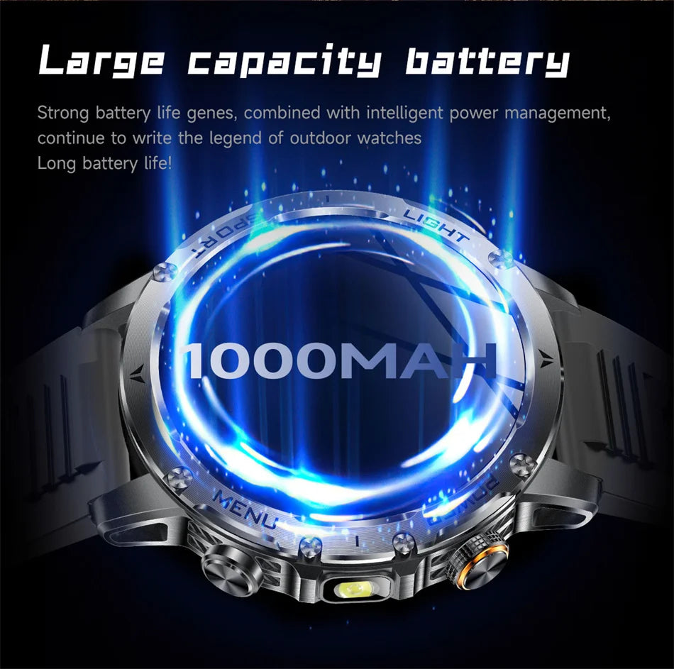 Bluetooth Bel Sports Smartwatch met LED Zaklamp