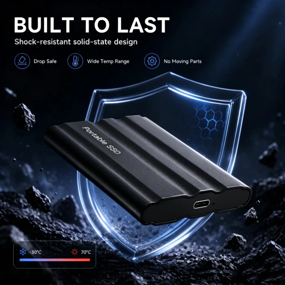Reliable Slim Storage Device Portable External SSD 1TB 4TB 16TB 128TB High Speed for Notebook Laptop PC Usage