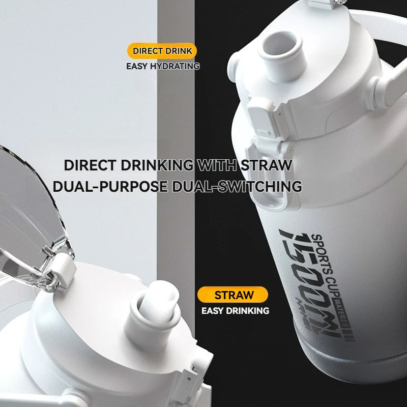 Stainless Steel Insulated Water Bottle with Straw and Handle