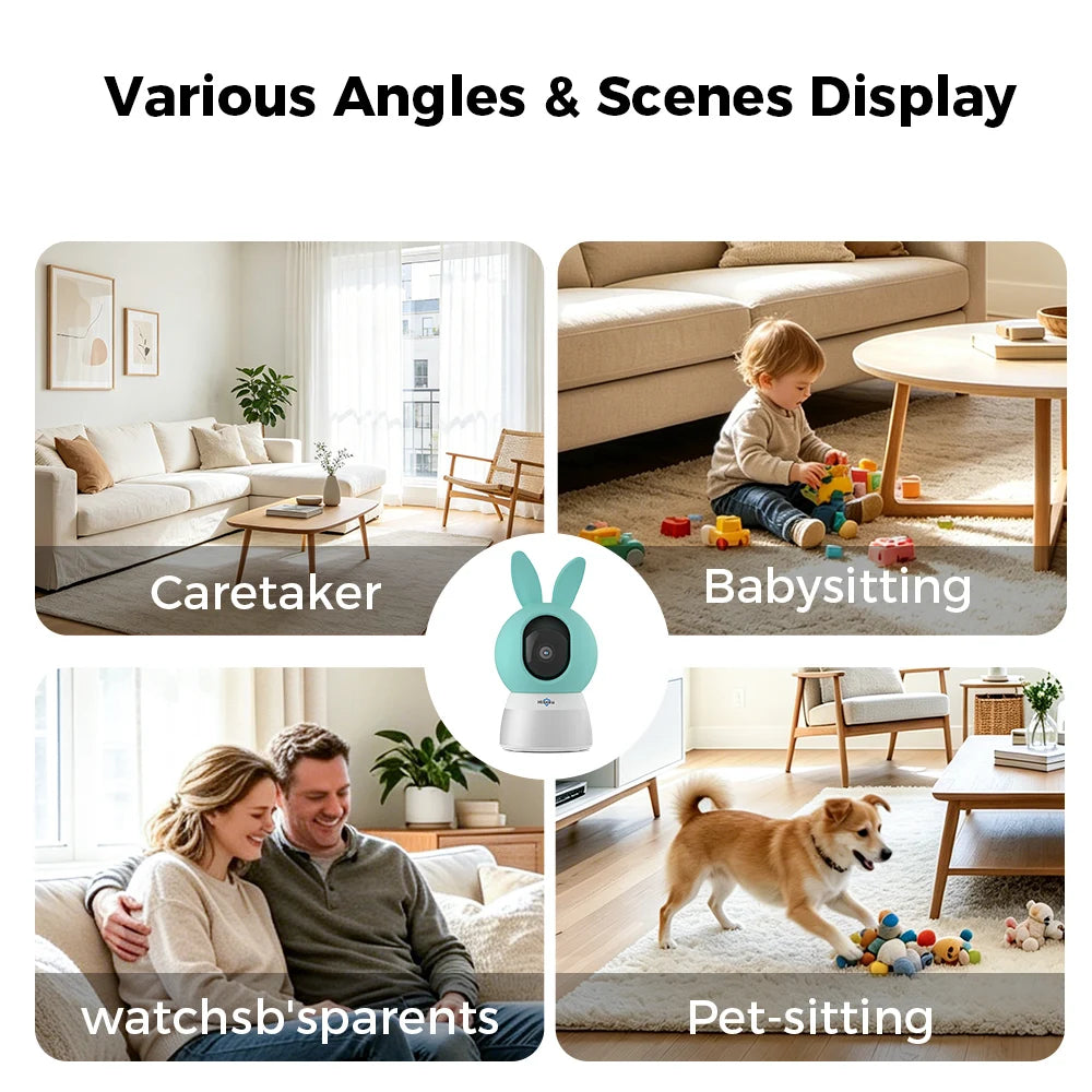 5MP PTZ WiFi Indoor Security Camera with Two-Way Audio