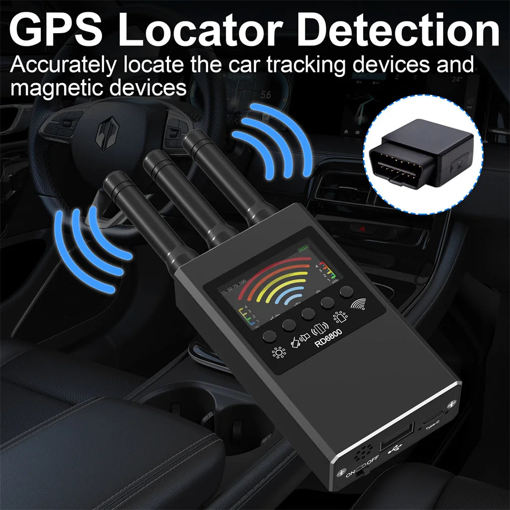 RD6800 Anti-Spy Hidden Camera Detector Multi-function GSM Audio Bug Finder GPS Tracker Lens Wireless RF Signal Detect Scanner