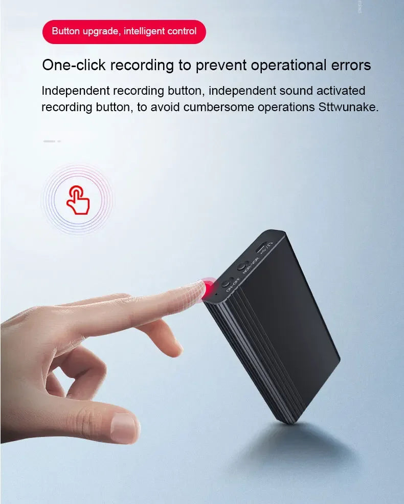 Mini Voice Activated Recorder with 500H Standby & Magnetic Mount