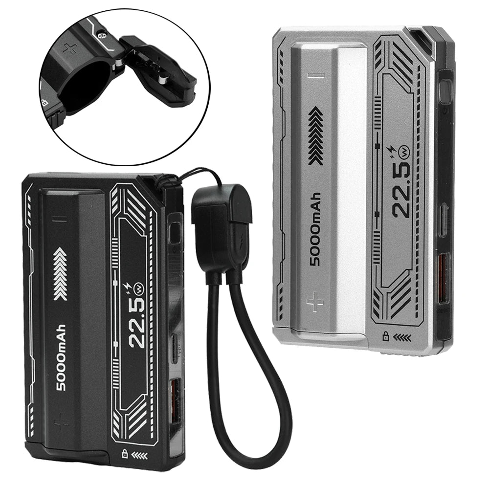 Solderless 21700 Power Bank Case with Detachable USB-C Cable