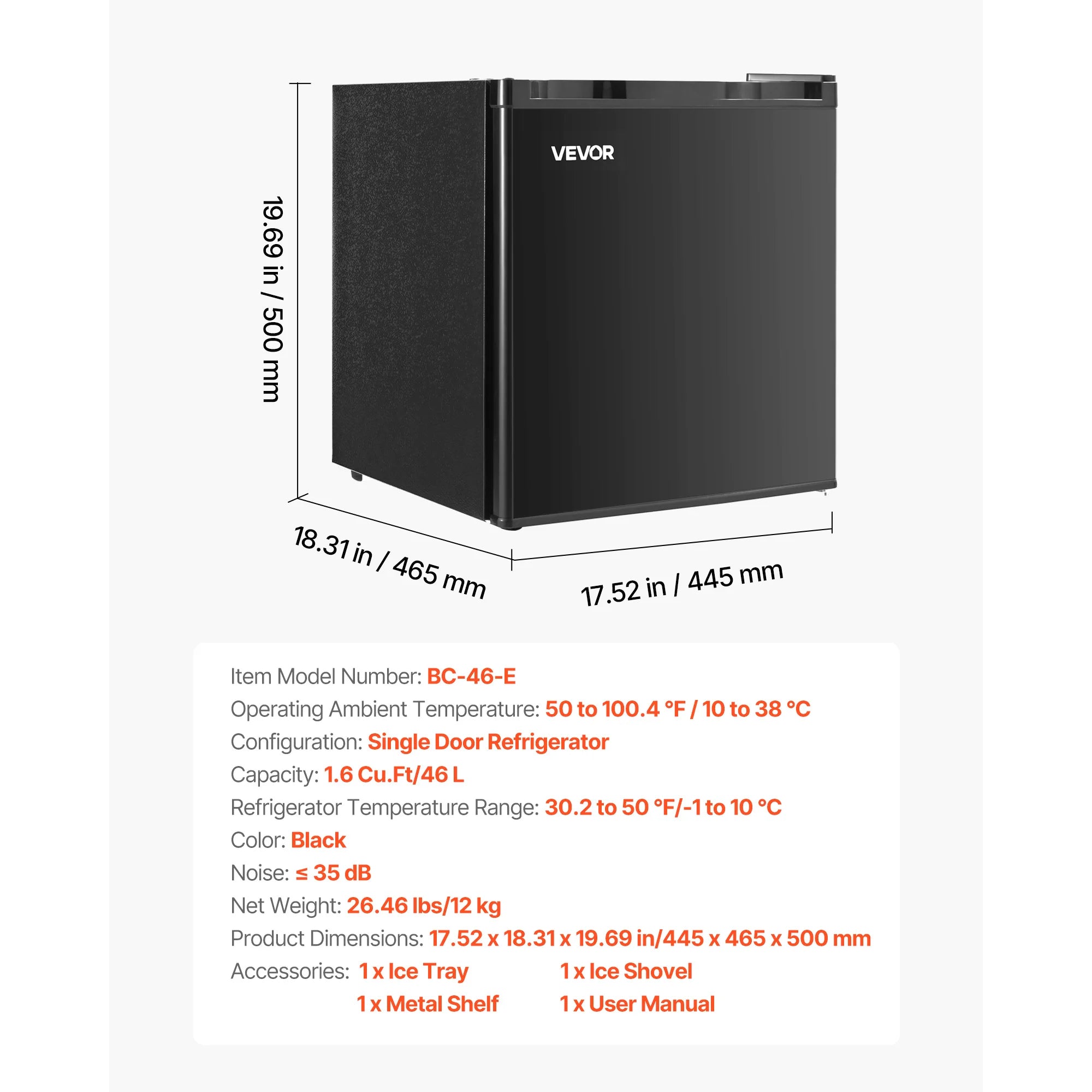 Mini Fridge with Freezer 3.2 Cu.Ft Two Door Compact Refrigerator