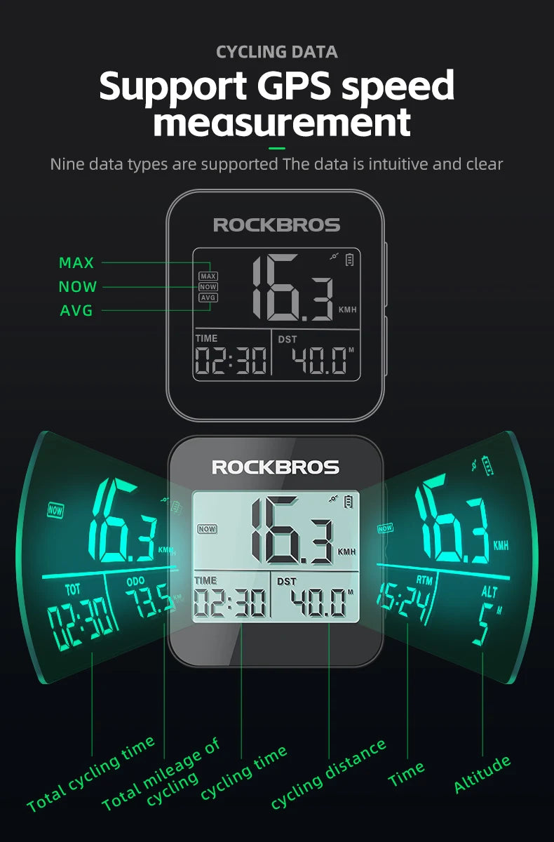 GPS Bike Computer with Speed, Odometer & 20H Battery Waterproof