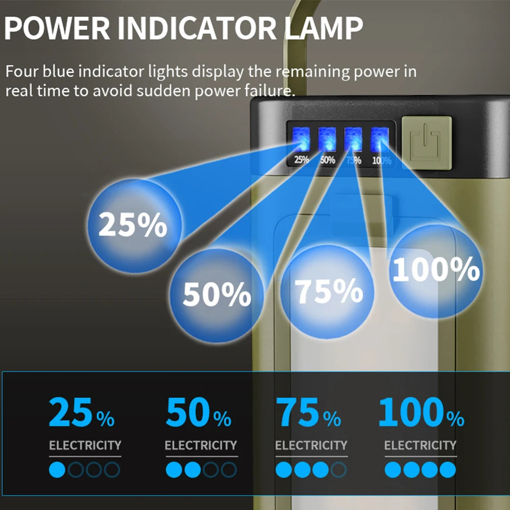 Solar Camping Lantern Foldable Rechargeable Waterproof Flashlight