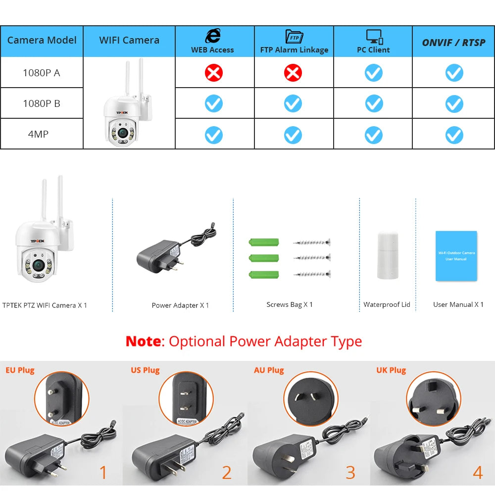 Caméra IP WiFi PTZ 4MP avec Vision Nette en Couleur