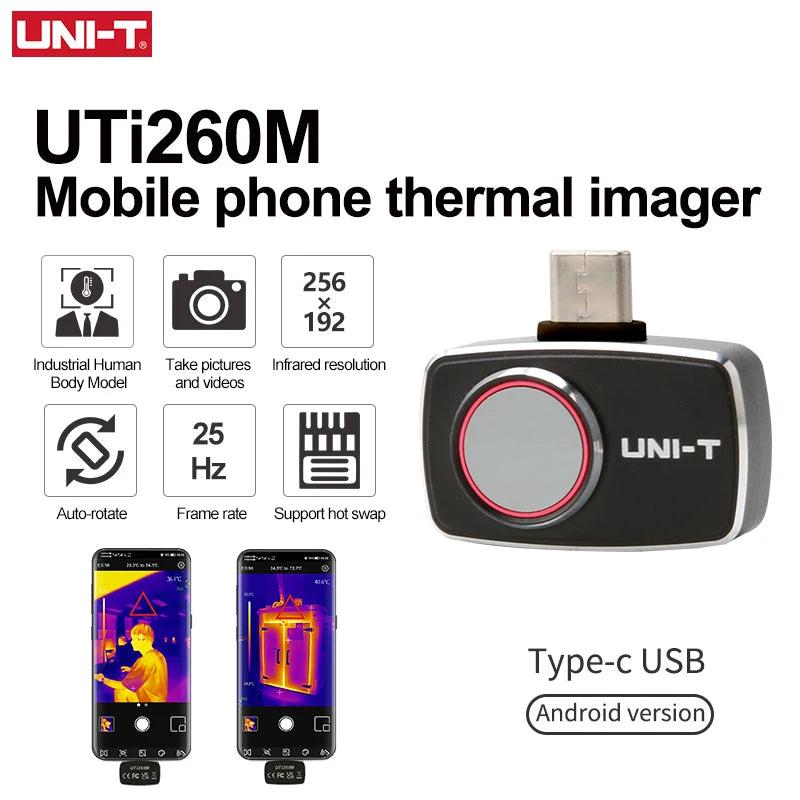 UNI-T Thermal Imager For Smart Phone UTI260M UTI256M 256x192 Pixel Thermographic Camera Thermal Camera PCB Circuit Failure Test