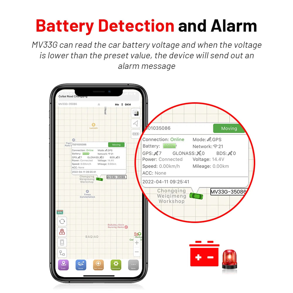 MiCODUS Mini OBD GPS Tracker 4G MV33G 9-40V Car Tracking Device Anti-theft Low Battery Alert Car Tracker Free APP