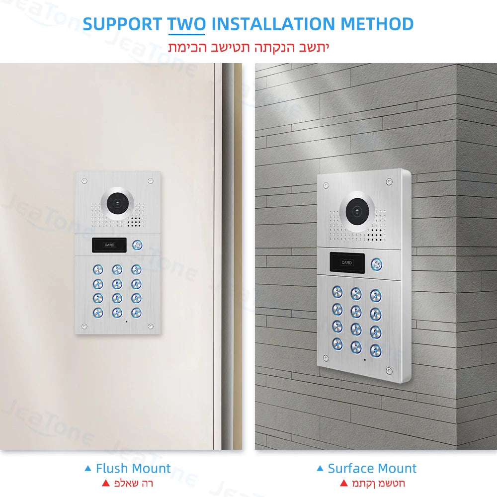 Jeatone 1080P Tuya WiFi Video Intercom RFID Code Keypad Doorbell Cam 7 Inch Home Security Video Door Phone Access Control System Spy-shop.com