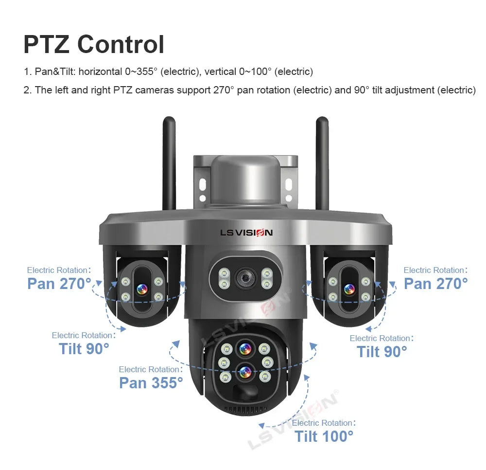 Solar Security Camera 20MP 10X Optical Zoom PTZ IP66