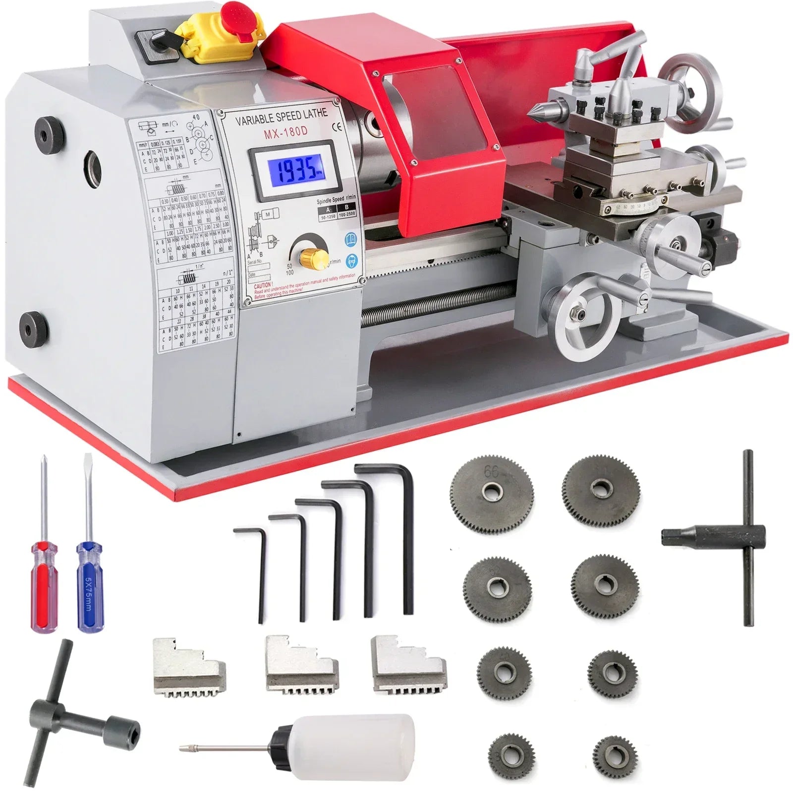 Mini metalinė tekinimo staklė su kintamu greičiu 550W–1100W, įvairių dydžių