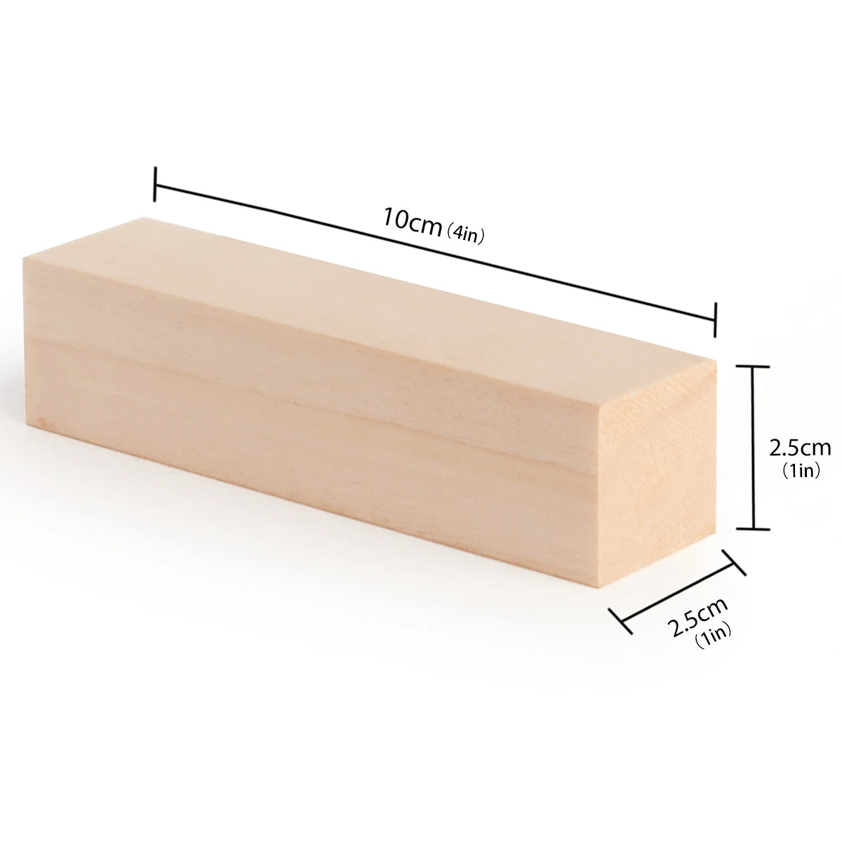 10 Basswood Carving Blocks, 10 × 2.5 × 2.5 cm