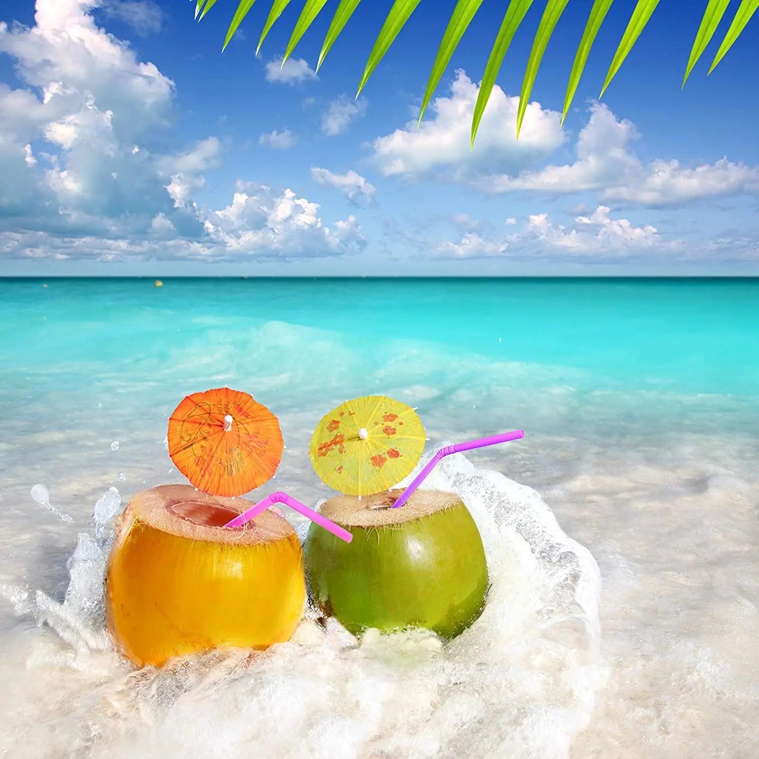 1000-100Counts Neon Colored Flexible Plastic Drinking Straws Disposable Straw 8.2'' inches Tall Assorted Colors 