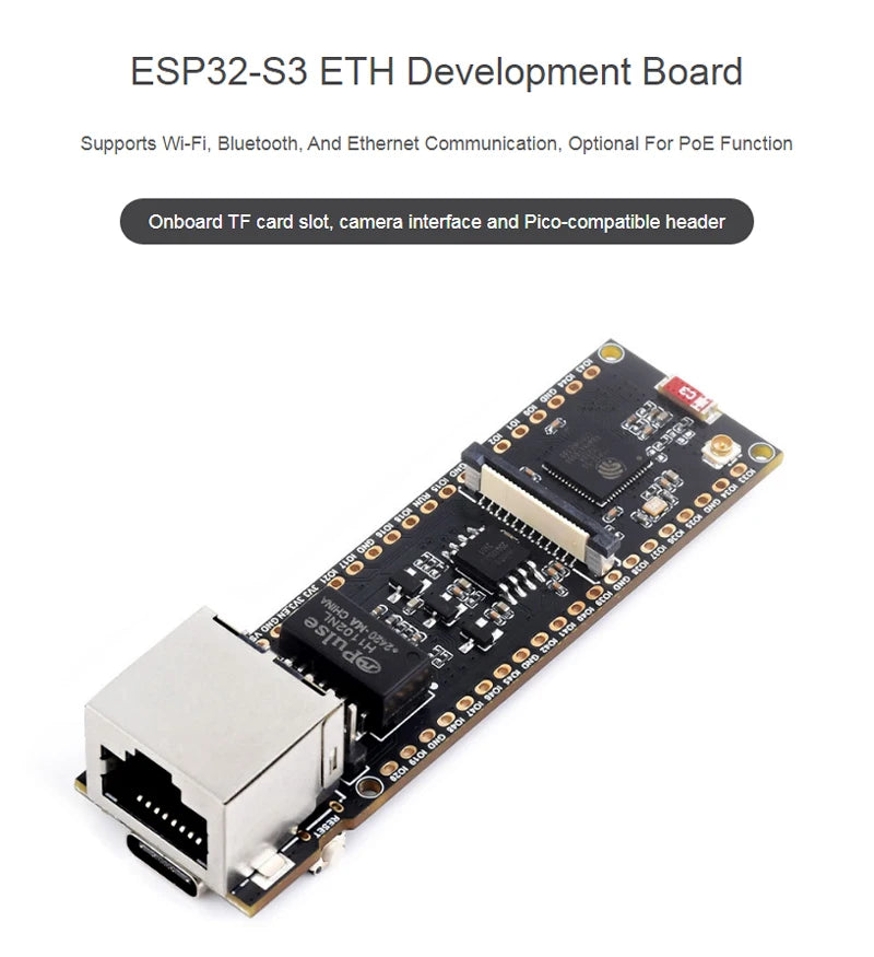 ESP32-S3 Ethernet-ontwikkelbord opties