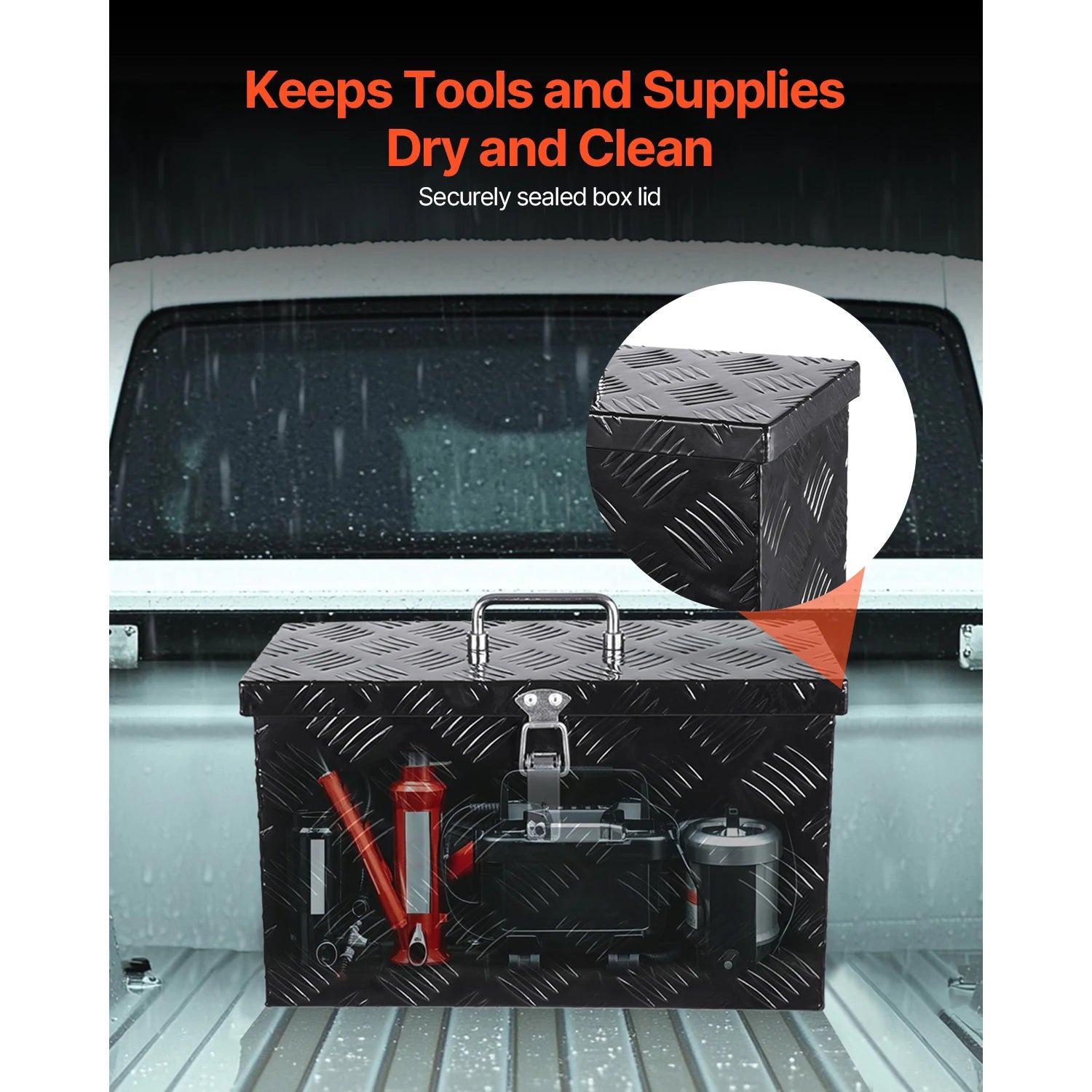 Heavy Duty Aluminum Truck Bed Tool Box with Lockable Storage