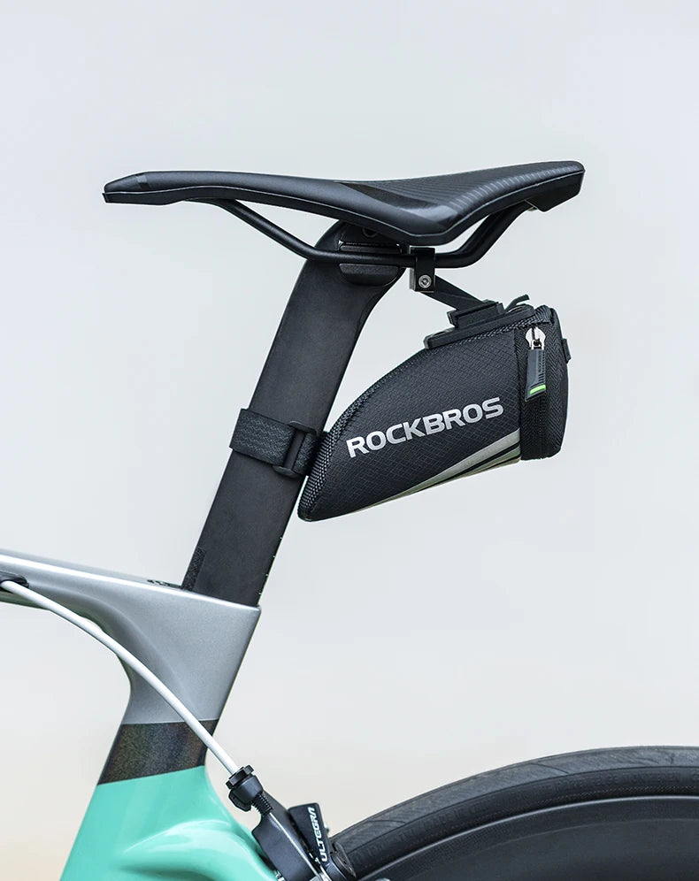 Compact Bike Saddle Bag with Reflective Design & Tool Storage
