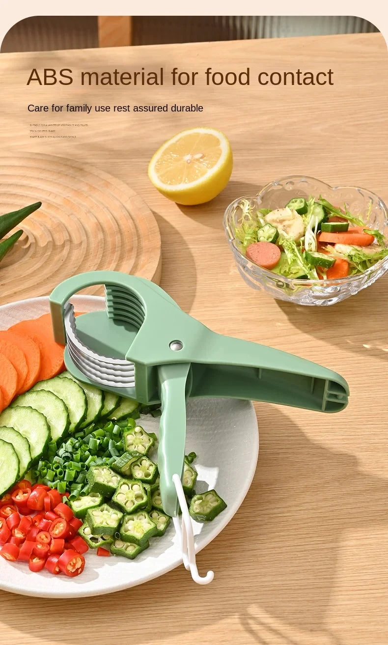 HooFun Kitchen Tools Stainless Steel Vegetable and Fruit Slicer Multi Functional Salad Slicer Kitchen Accessories 