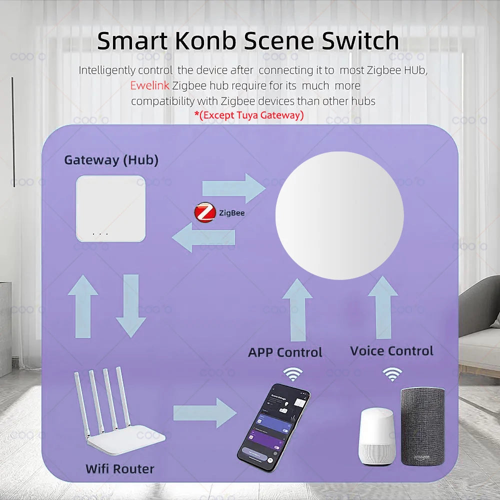 Zigbee Wireless Scene Switch Button for eWeLink