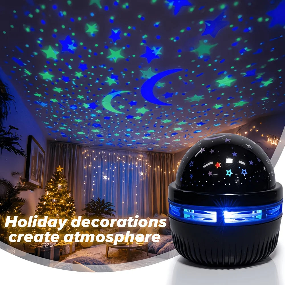 Lámpara nocturna proyector de estrellas y luna con USB