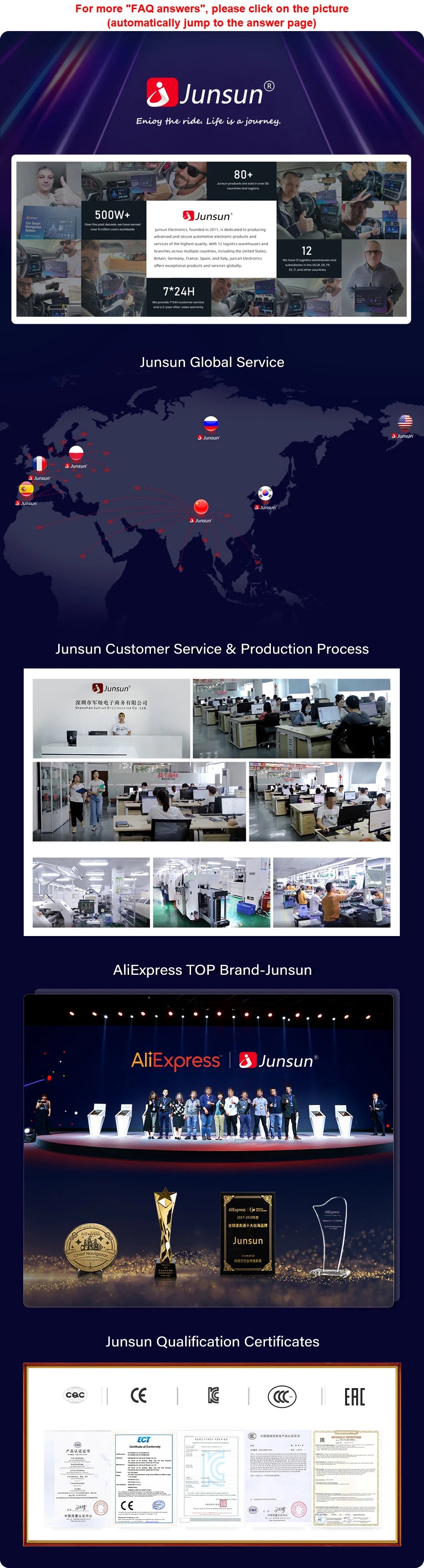 Junsun V1 Plus Car Radio with Wireless CarPlay & Android Auto