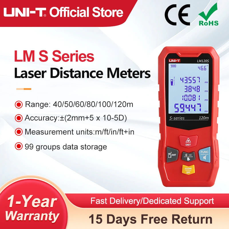 LM-S Laser Distance Meter, 40-120 m Options