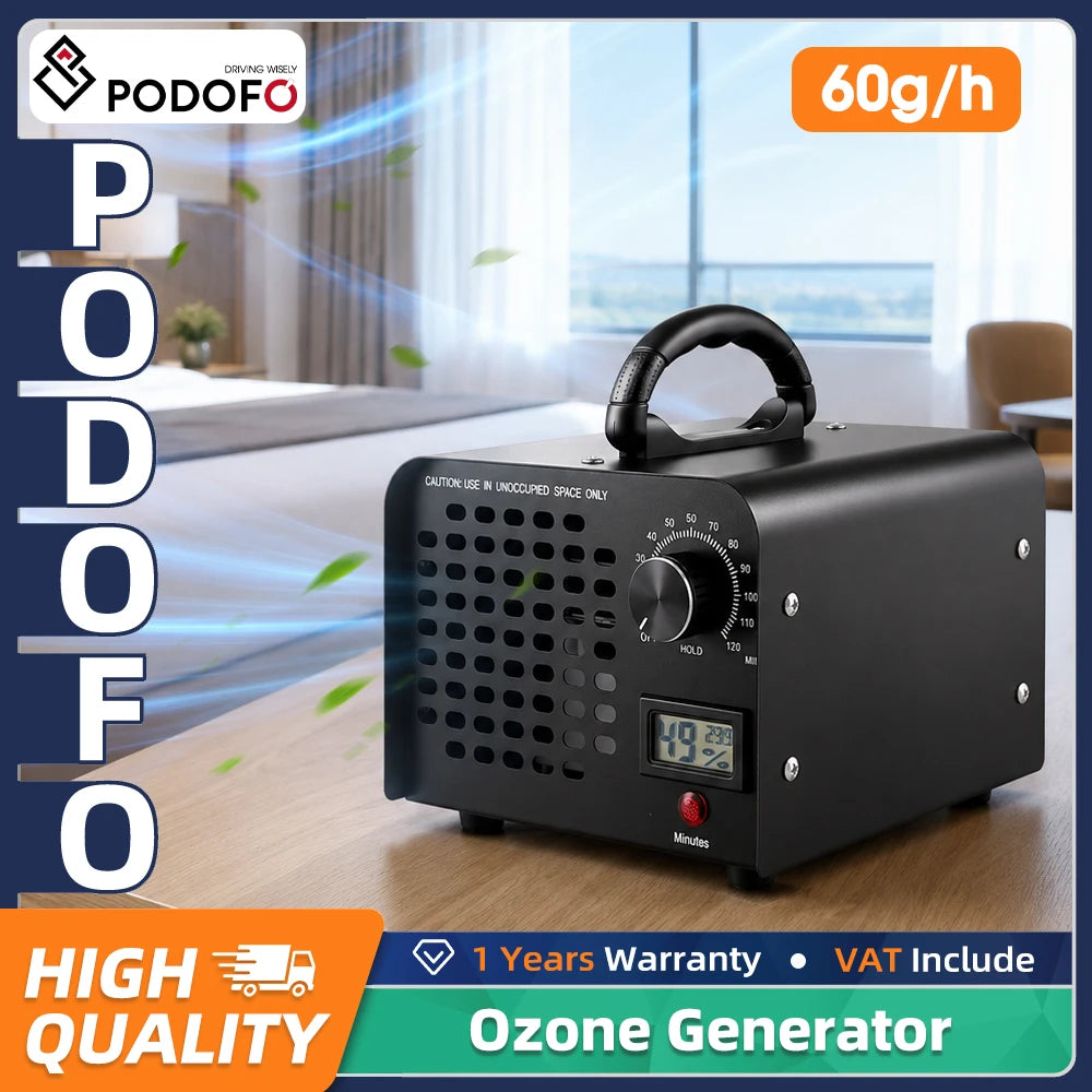 ozon generator 60000 mg/t med temperatur- og fugtighedsdisplay