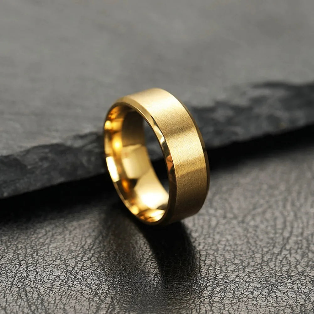 Stainless Steel Black Matte Ring for Men and Women