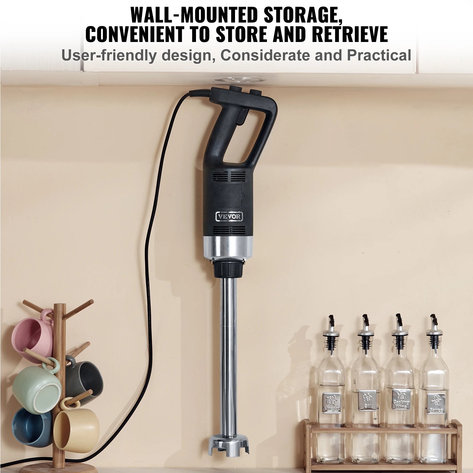 Batidora de inmersión comercial de 16" 750W Mezclador de mano de alta resistencia