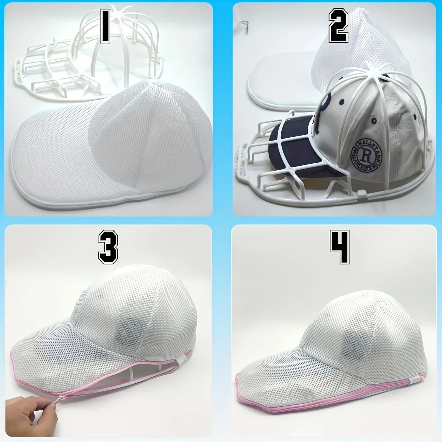 Hat cleaner cage for washing machine, hat cleaner with mesh bag, hat cleaner for baseball cap 