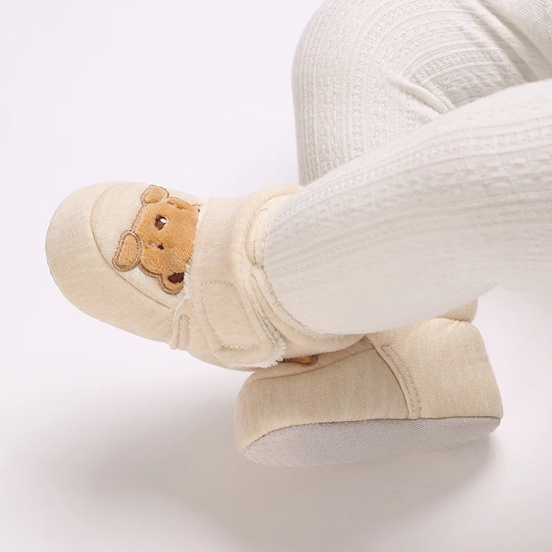 Cute Bear Baby Shoes Soft Plush Winter First Walkers