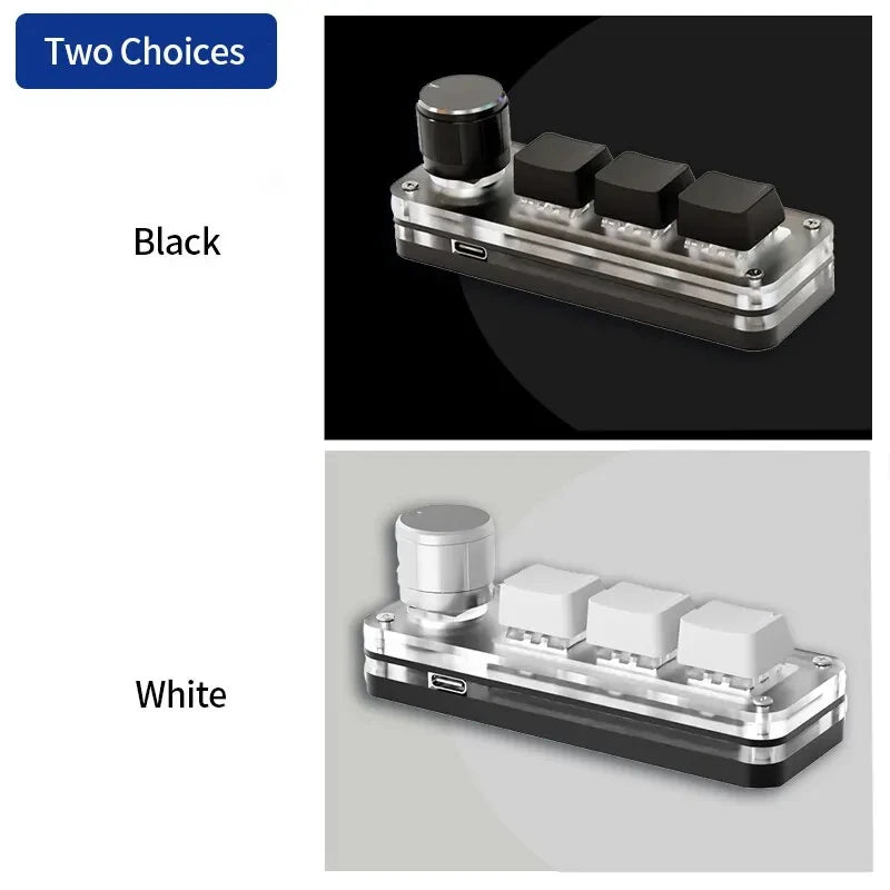 Three-Key Programmable Macro Pad with Knob