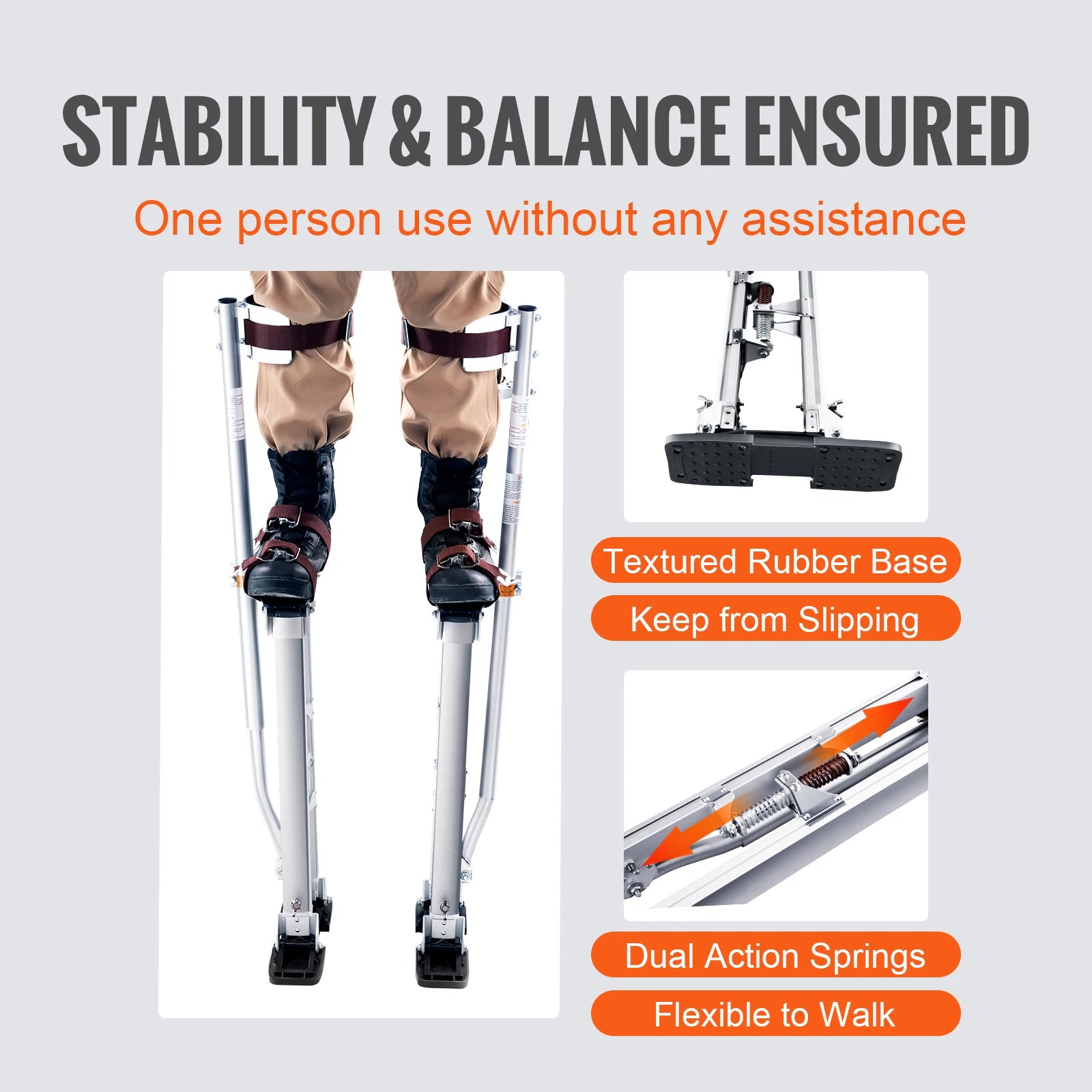 24-40 in Adjustable Drywall Stilts Aluminum Alloy