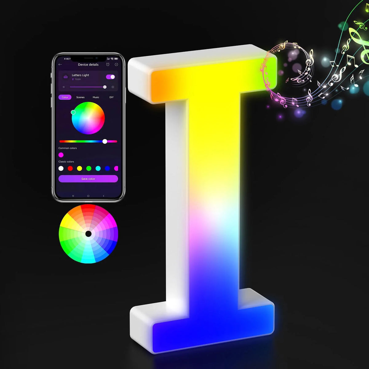 Appstyrt RGB LED-bokstavlampe