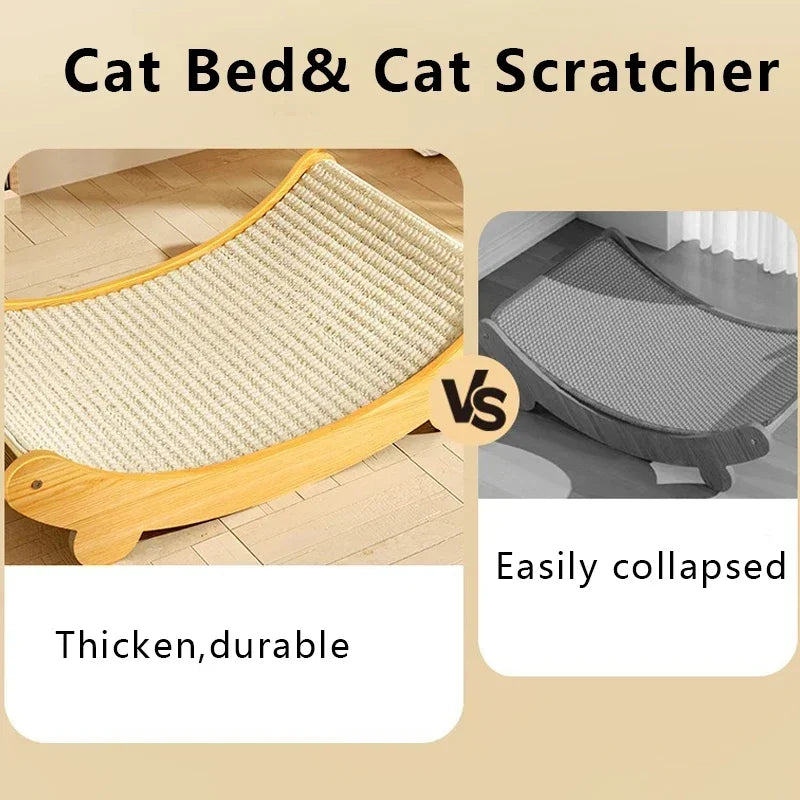 Wooden Cat Scratching Pads Multifuction Cats Sleeping Bed Detachable Wear-resistant Cat Scratch Board Kitten Grinding Cats Toys 