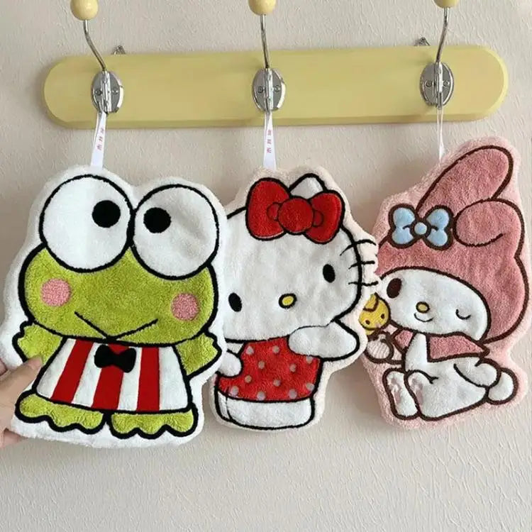 Sanrio Coral Fleece Hand Towel – Hello Kitty, My Melody & Pochacco 🐱 