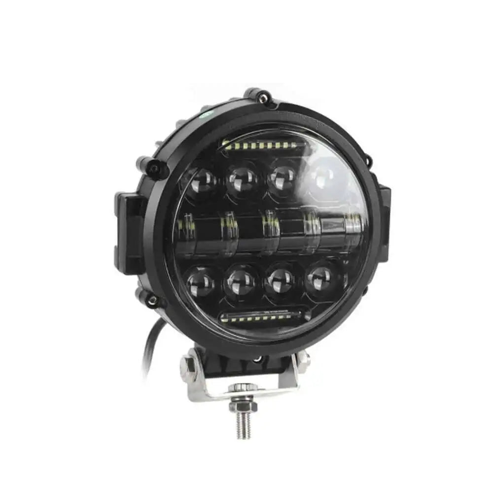 7 Inch 60W Round LED Work Light with DRL, High/Low Beam, IP68