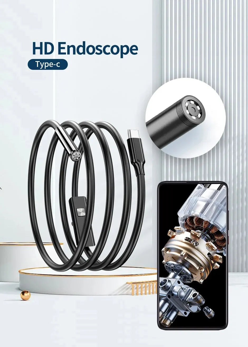 USB C endoskopická kamera 5,5 mm s LED osvětlením