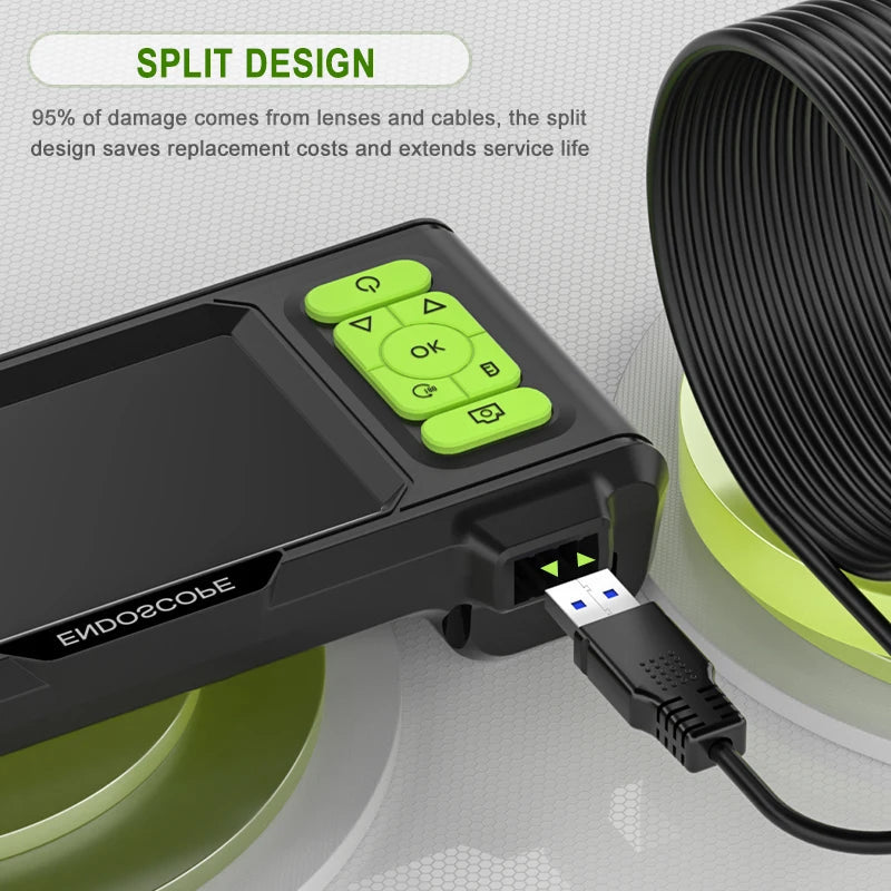 4.3'' IPS Screen Industrial Endoscope Autofocus Camera HD1080P Single Dual Triple Lens Record Video Car Inspection Borescope LED 