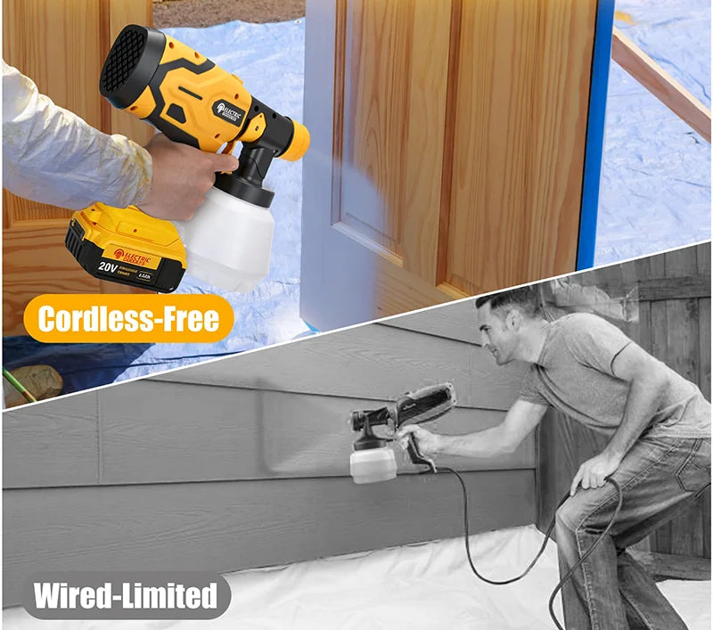 Cordless HVLP Paint Sprayer with 800ml Cup & 3 Spray Patterns