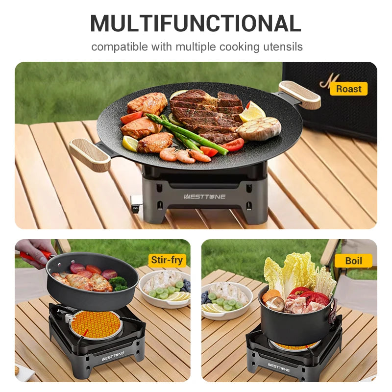Portable Infrared Gas Stove with Electronic Ignition for Camping