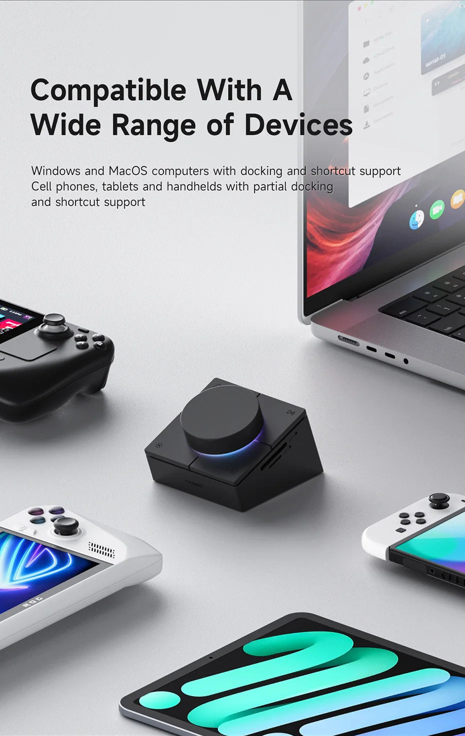 USB-C stolní hub s nastavitelným objímkou hlasitosti