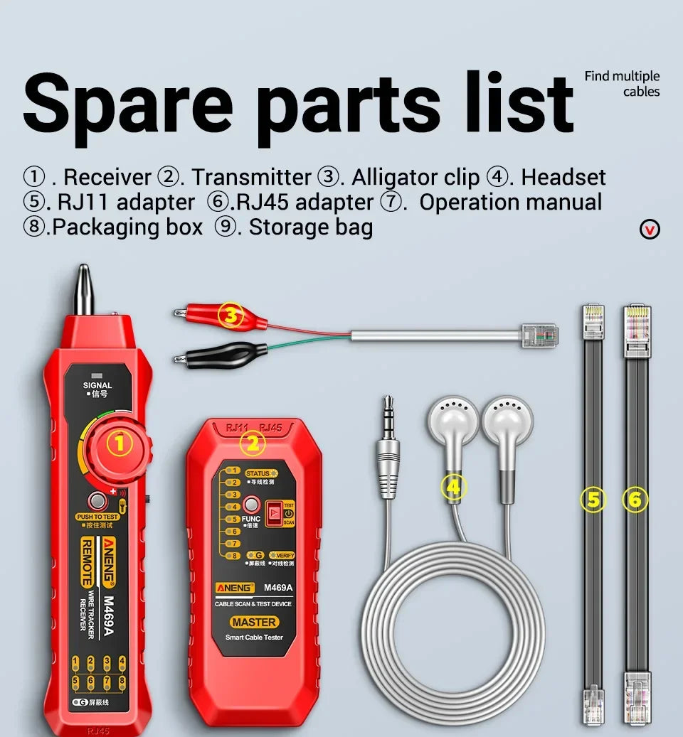 M469A RJ45/RJ11 Cable Tester and Tracer
