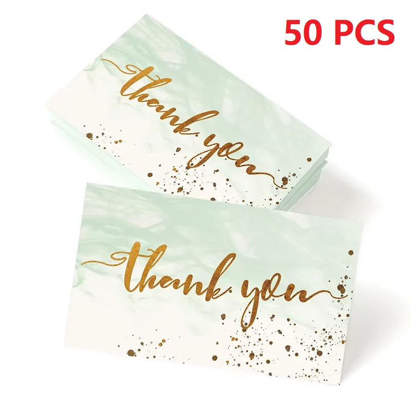 Gold Textured Thank You Cards - 50 Pack Elegant Gratitude Notes