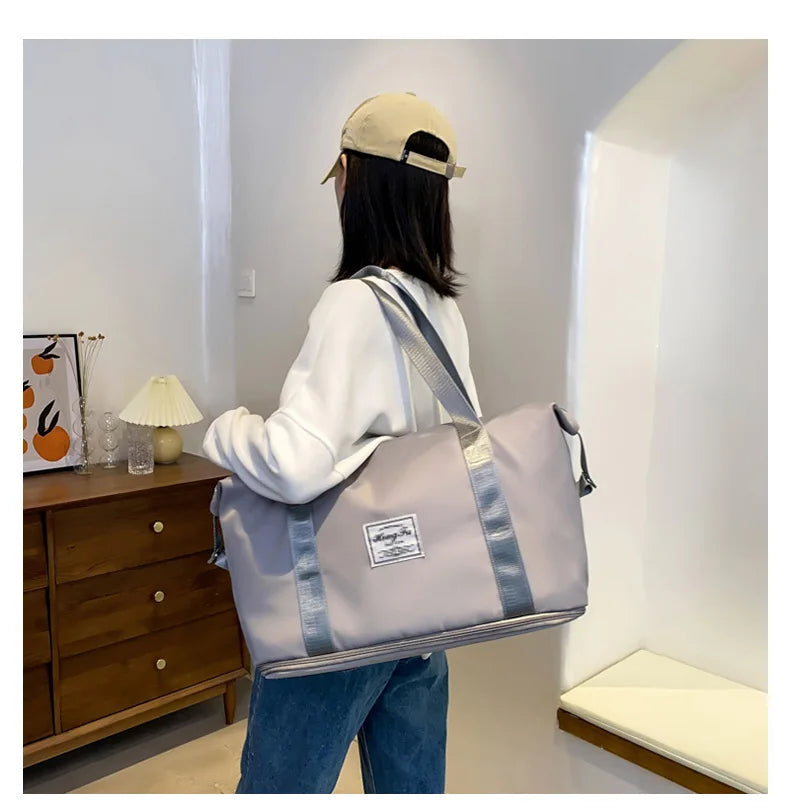 UNIXINU Carry On Travel Duffle Bag Nylon Waterproof Sports Gym Tote Bags for Women Large Capacity Storage Luggage Handbag 