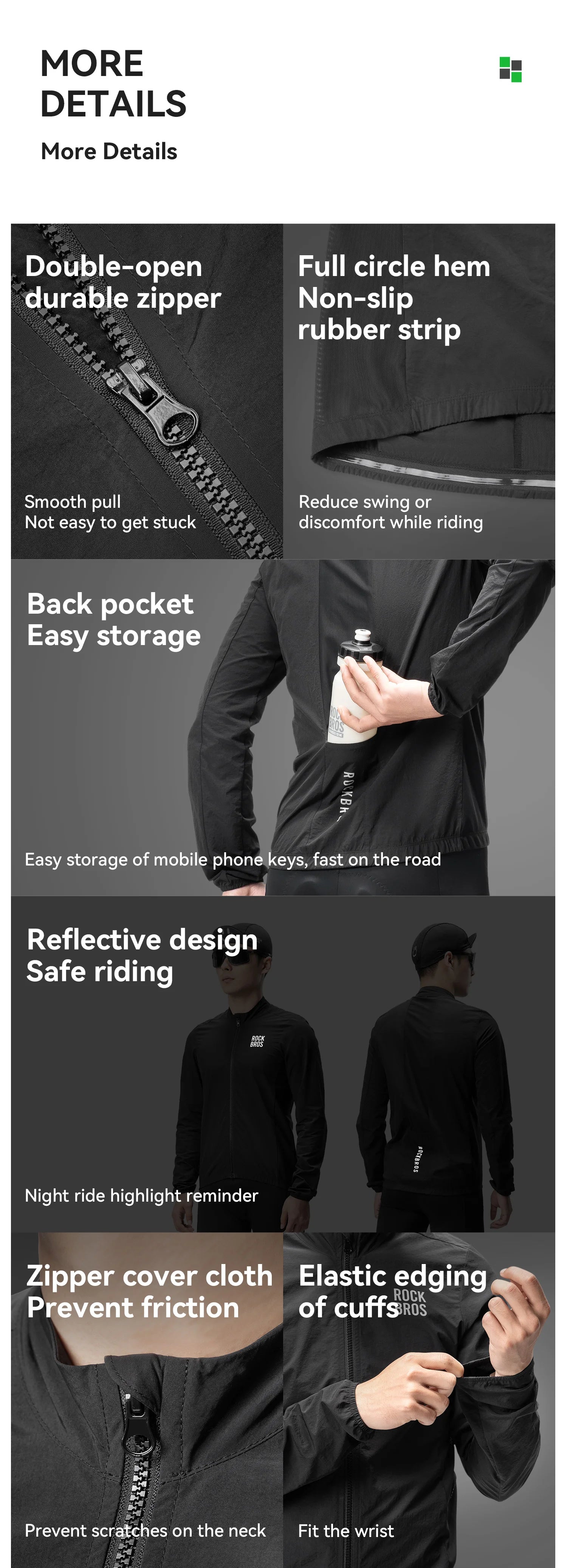 Men’s Cycling Windproof Jacket Lightweight Breathable Reflective Coat